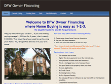Tablet Screenshot of dfwownerfinancing.com